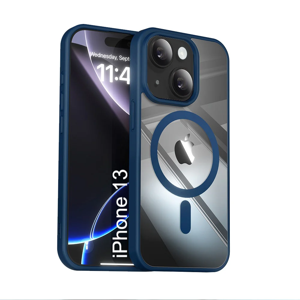 LuxuryKase Mag-Safe Compatible Transparent Back Case with Shockproof Bumper | Raised Camera Protection | Slim Fit Design | Wireless Charging Support For iPhone & Samsung Series - Image 6