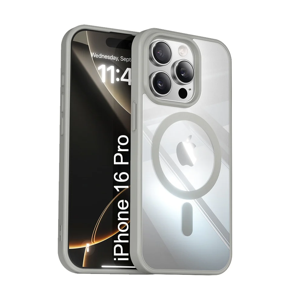 LuxuryKase Mag-Safe Compatible Transparent Back Case with Shockproof Bumper | Raised Camera Protection | Slim Fit Design | Wireless Charging Support For iPhone & Samsung Series - Image 62