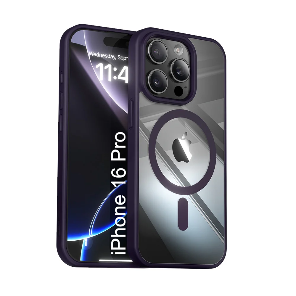 LuxuryKase Mag-Safe Compatible Transparent Back Case with Shockproof Bumper | Raised Camera Protection | Slim Fit Design | Wireless Charging Support For iPhone & Samsung Series - Image 64