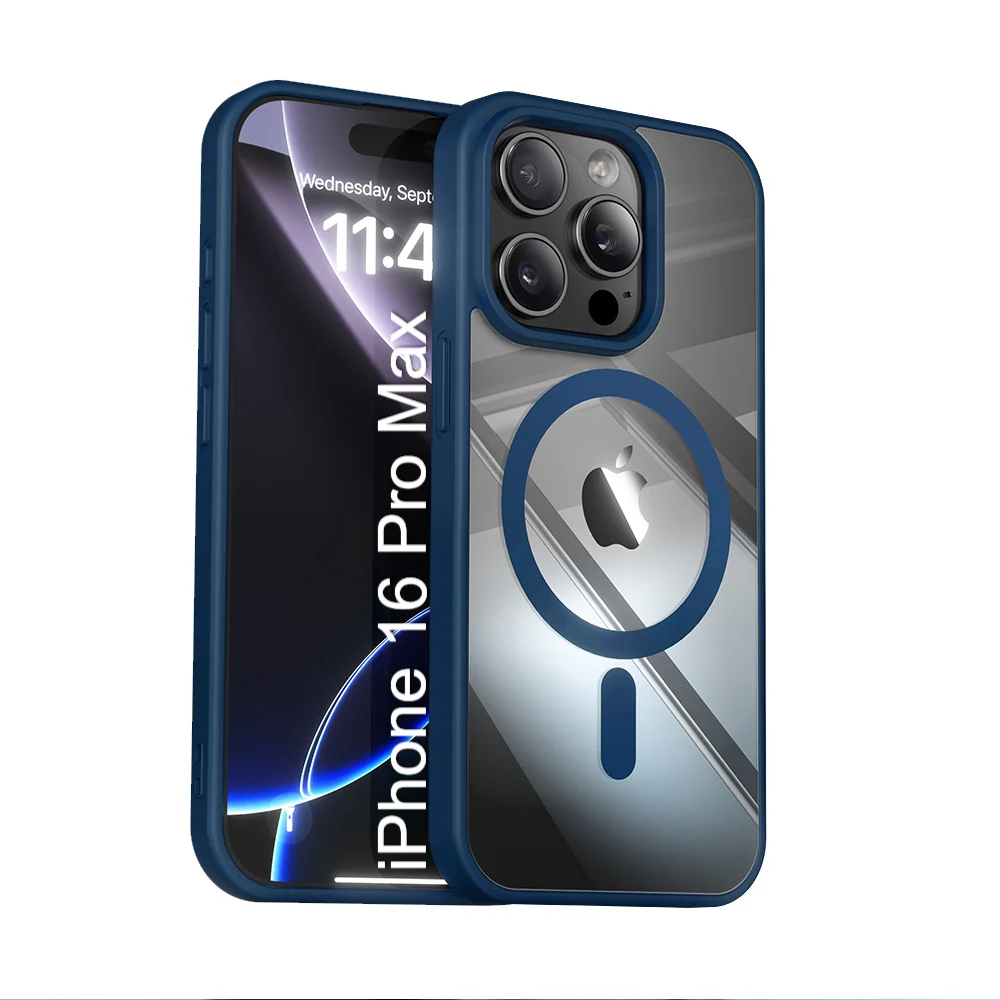 LuxuryKase Mag-Safe Compatible Transparent Back Case with Shockproof Bumper | Raised Camera Protection | Slim Fit Design | Wireless Charging Support For iPhone & Samsung Series - Image 66