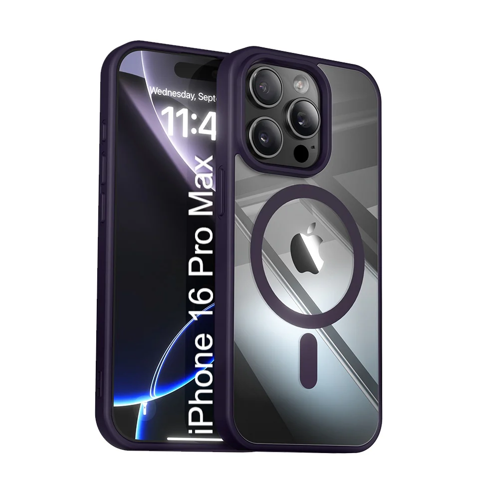 LuxuryKase Mag-Safe Compatible Transparent Back Case with Shockproof Bumper | Raised Camera Protection | Slim Fit Design | Wireless Charging Support For iPhone & Samsung Series - Image 69