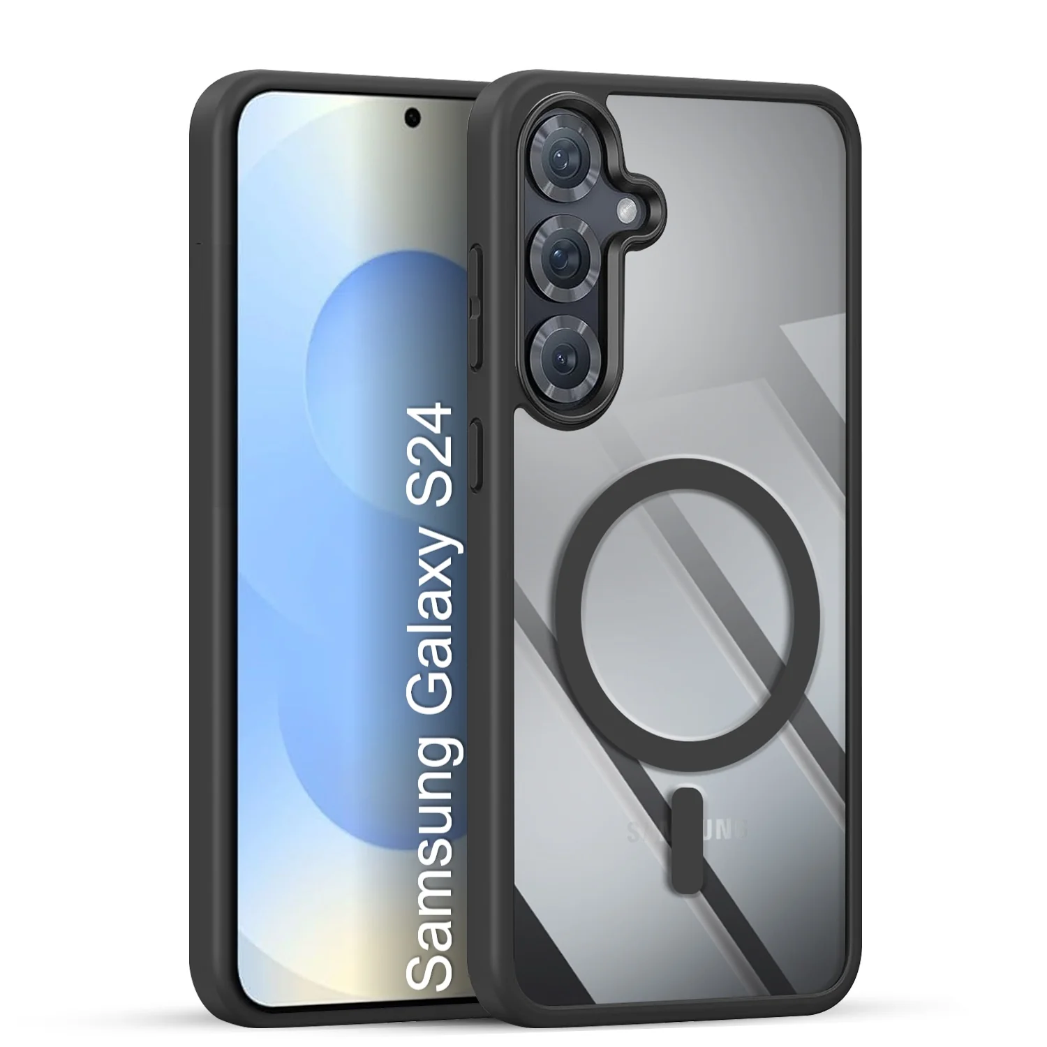 LuxuryKase Mag-Safe Compatible Transparent Back Case with Shockproof Bumper | Raised Camera Protection | Slim Fit Design | Wireless Charging Support For iPhone & Samsung Series - Image 70