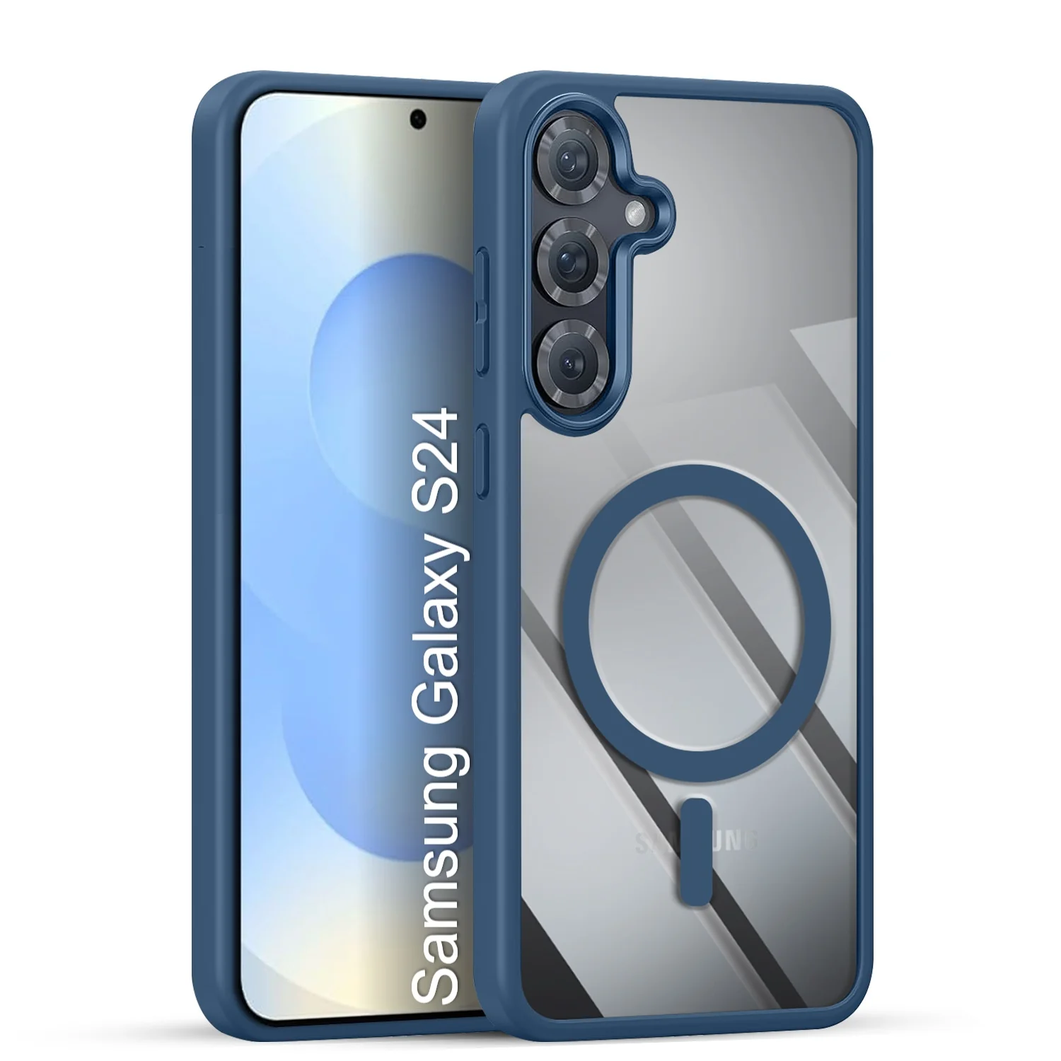 LuxuryKase Mag-Safe Compatible Transparent Back Case with Shockproof Bumper | Raised Camera Protection | Slim Fit Design | Wireless Charging Support For iPhone & Samsung Series - Image 71