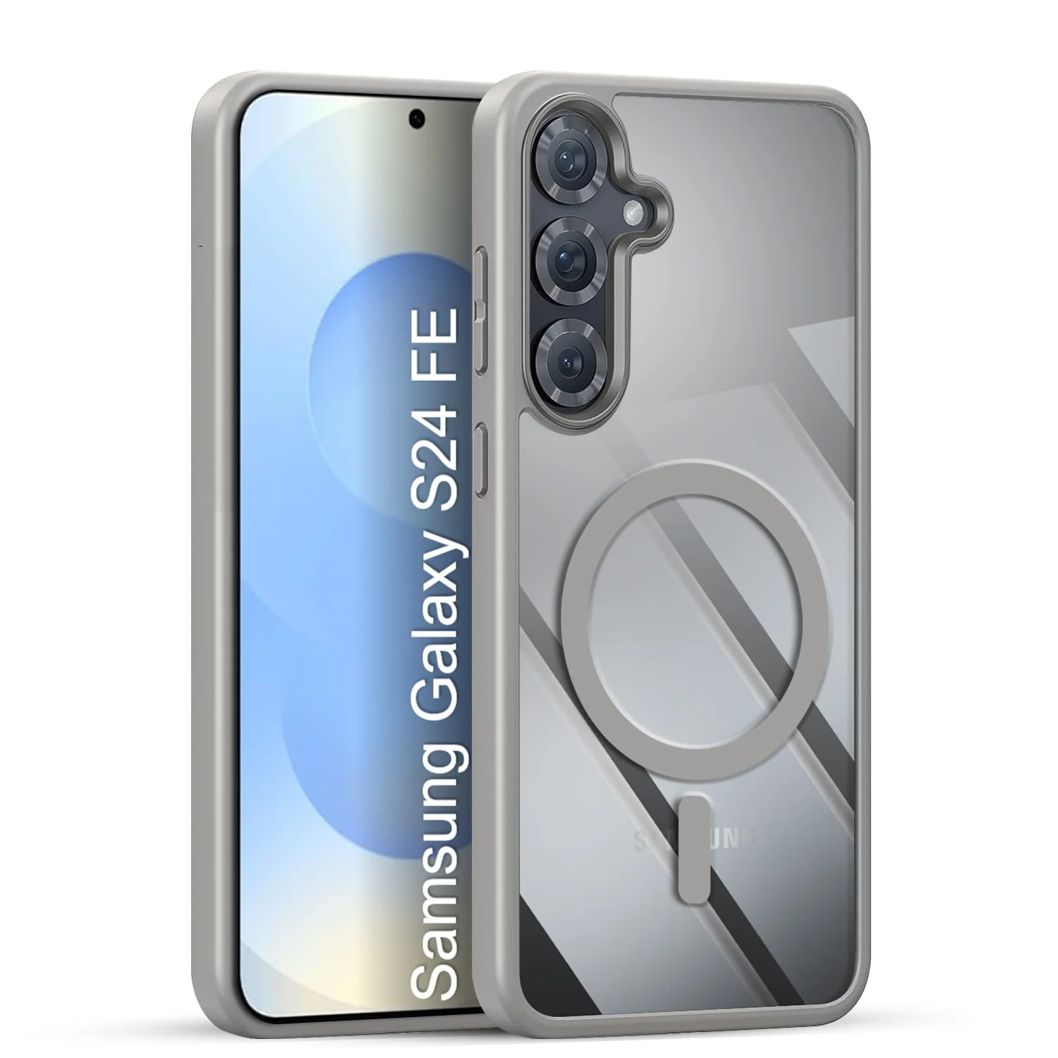 LuxuryKase Mag-Safe Compatible Transparent Back Case with Shockproof Bumper | Raised Camera Protection | Slim Fit Design | Wireless Charging Support For iPhone & Samsung Series - Image 77
