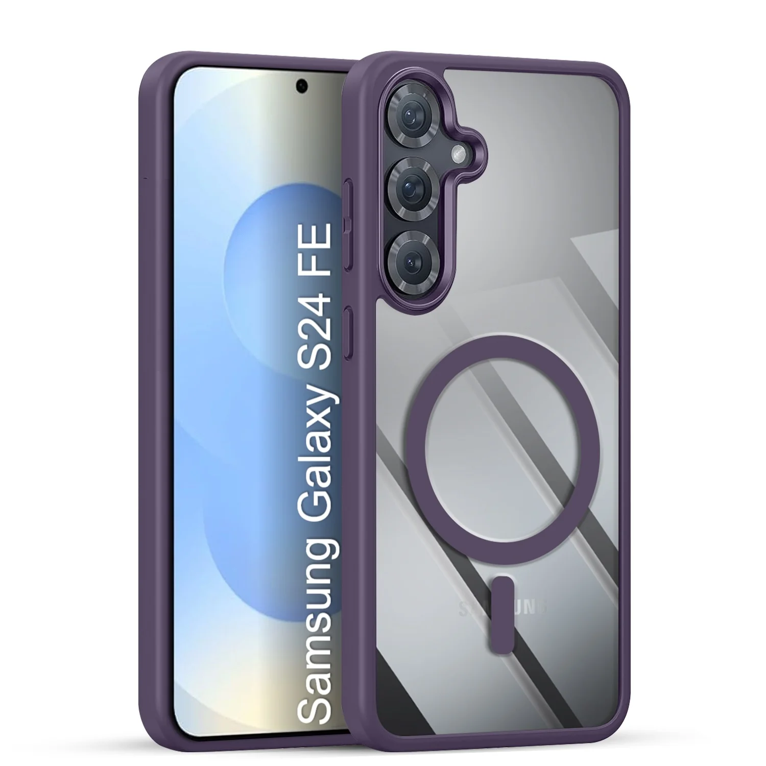 LuxuryKase Mag-Safe Compatible Transparent Back Case with Shockproof Bumper | Raised Camera Protection | Slim Fit Design | Wireless Charging Support For iPhone & Samsung Series - Image 79