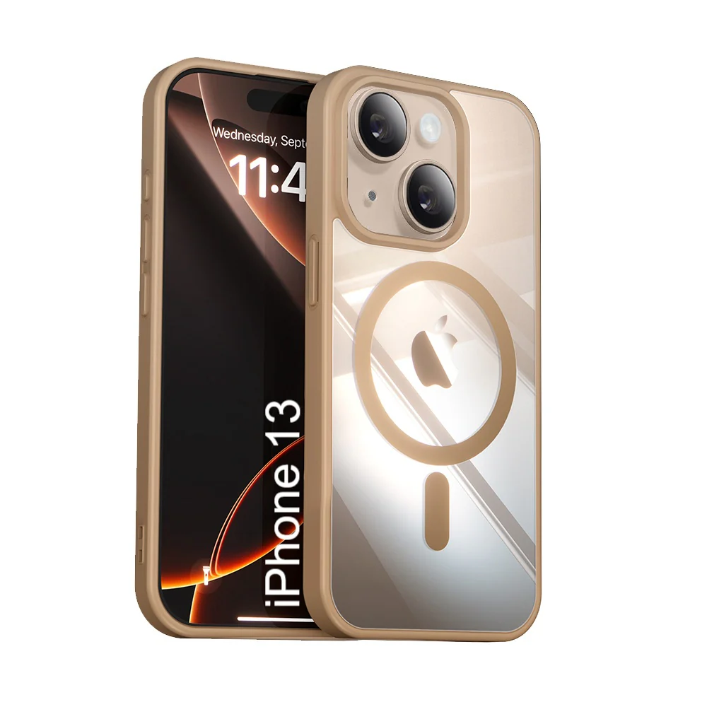LuxuryKase Mag-Safe Compatible Transparent Back Case with Shockproof Bumper | Raised Camera Protection | Slim Fit Design | Wireless Charging Support For iPhone & Samsung Series - Image 8