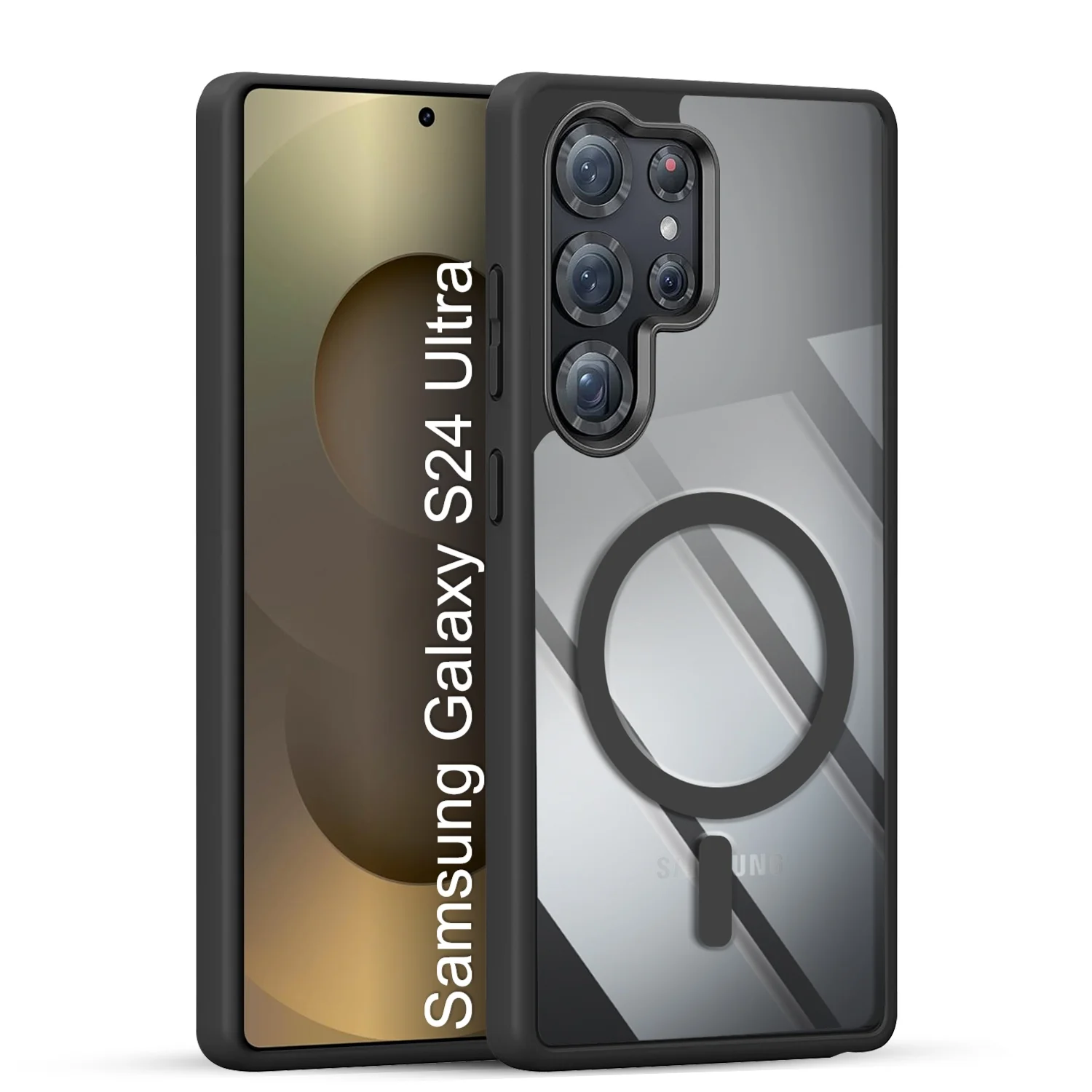 LuxuryKase Mag-Safe Compatible Transparent Back Case with Shockproof Bumper | Raised Camera Protection | Slim Fit Design | Wireless Charging Support For iPhone & Samsung Series - Image 85