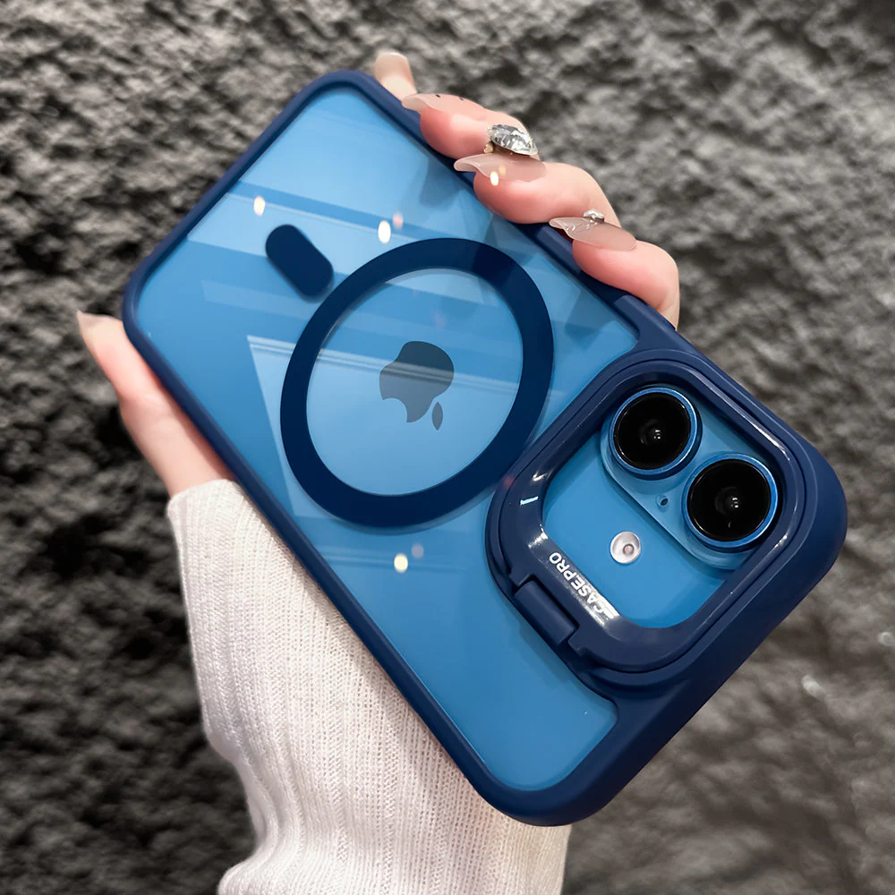 LuxuryKase Mag-Safe Shockproof Case with Rotating Camera Stand | Drop Protection | Transparent Hard Back Cover with Wireless Charging For iPhone 16 Series - Image 10