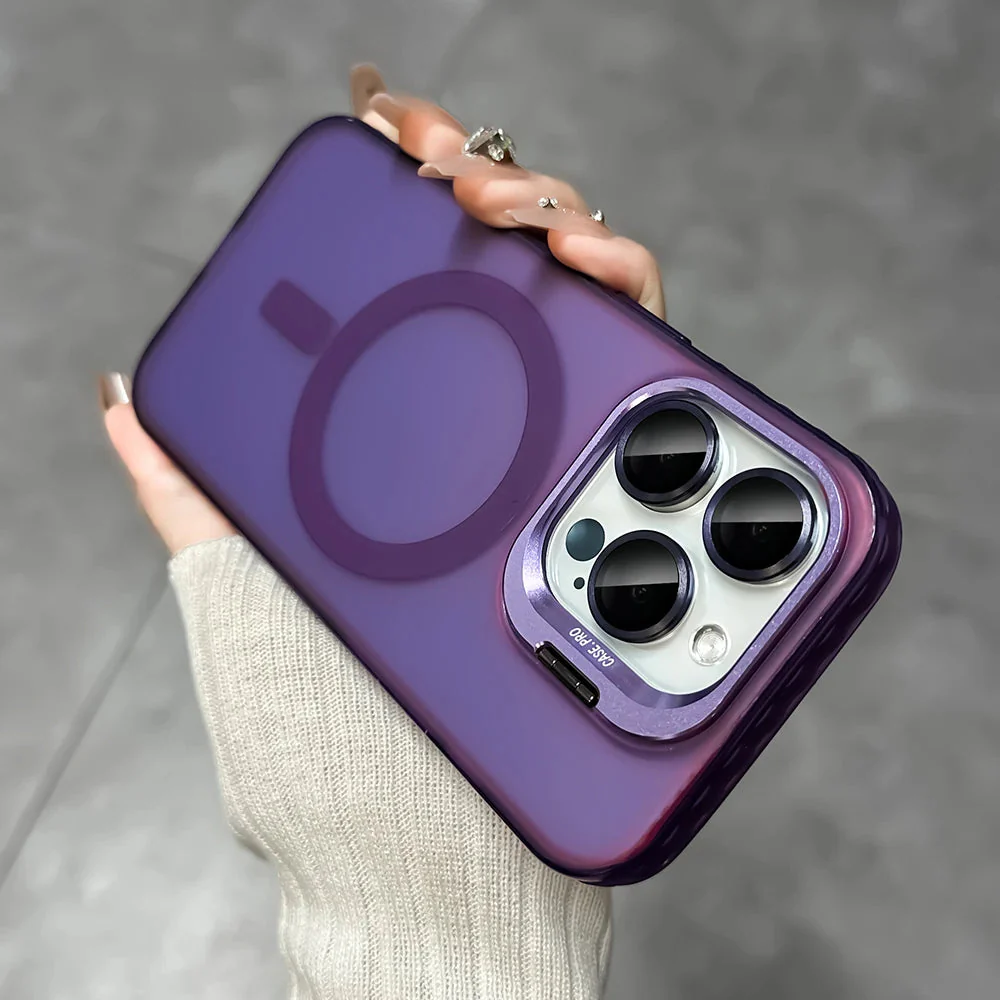 LuxuryKase Mag-Safe Shockproof Gradient Matte Case | Metal Camera Lens Protector & Kickstand | Slim & Edge Protective Cover For iPhone - Image 10