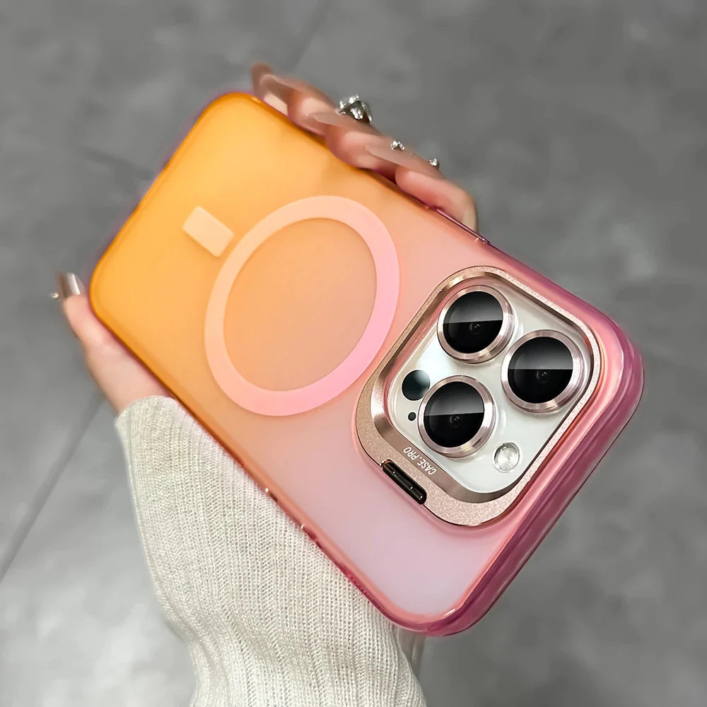 LuxuryKase Mag-Safe Shockproof Gradient Matte Case | Metal Camera Lens Protector & Kickstand | Slim & Edge Protective Cover For iPhone - Image 12