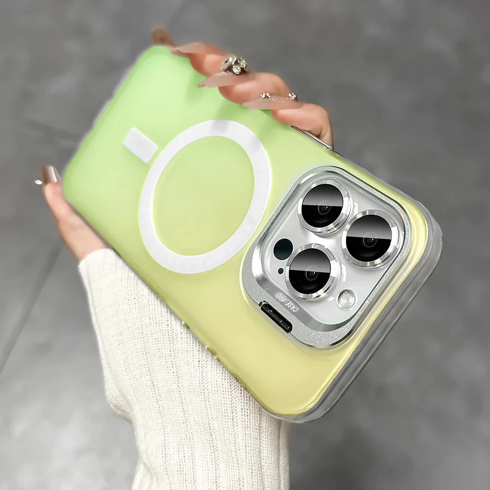 LuxuryKase Mag-Safe Shockproof Gradient Matte Case | Metal Camera Lens Protector & Kickstand | Slim & Edge Protective Cover For iPhone - Image 13