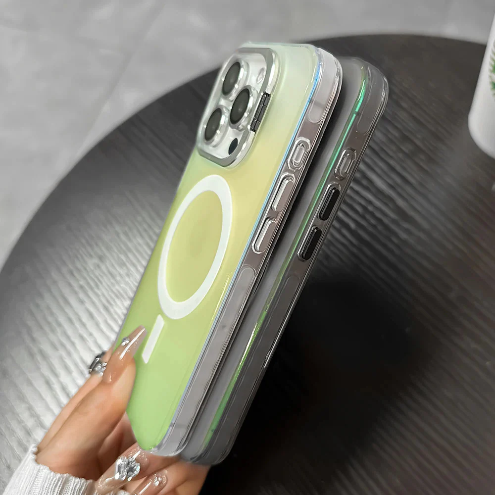 LuxuryKase Mag-Safe Shockproof Gradient Matte Case | Metal Camera Lens Protector & Kickstand | Slim & Edge Protective Cover For iPhone - Image 3