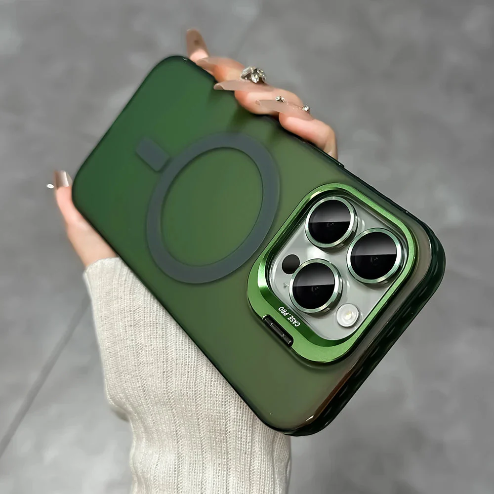 LuxuryKase Mag-Safe Shockproof Gradient Matte Case | Metal Camera Lens Protector & Kickstand | Slim & Edge Protective Cover For iPhone - Image 9