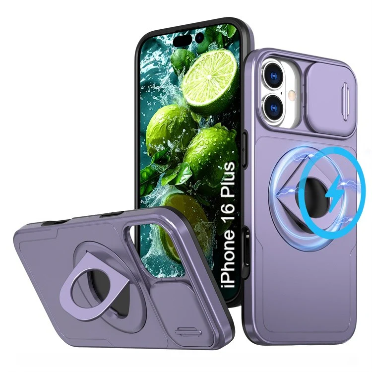 LuxuryKase Mag-Safe Shockproof Rugged Back Case with Finger Ring Kickstand & Sliding Camera Cover | Military Drop Protection | Wireless Charging Support For iPhone Series - Image 117