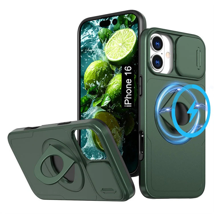 LuxuryKase Mag-Safe Shockproof Rugged Back Case with Finger Ring Kickstand & Sliding Camera Cover | Military Drop Protection | Wireless Charging Support For iPhone Series - Image 44