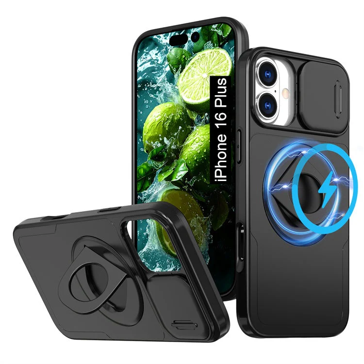 LuxuryKase Mag-Safe Shockproof Rugged Back Case with Finger Ring Kickstand & Sliding Camera Cover | Military Drop Protection | Wireless Charging Support For iPhone Series - Image 50