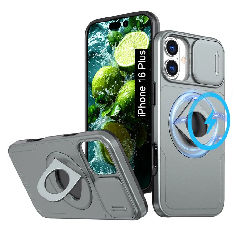 LuxuryKase Mag-Safe Shockproof Rugged Back Case with Finger Ring Kickstand & Sliding Camera Cover | Military Drop Protection | Wireless Charging Support For iPhone Series - Image 54