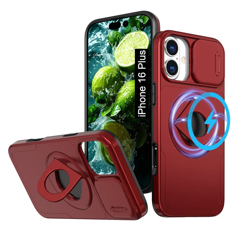 LuxuryKase Mag-Safe Shockproof Rugged Back Case with Finger Ring Kickstand & Sliding Camera Cover | Military Drop Protection | Wireless Charging Support For iPhone Series - Image 56