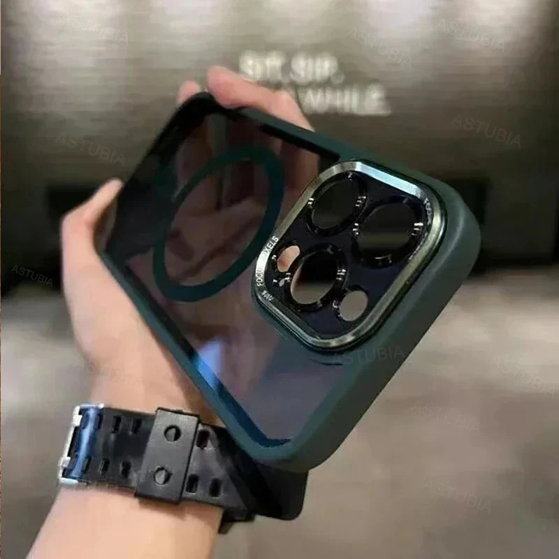 LuxuryKase Magnetic Clear Shockproof Case | MagSafe Compatible | Transparent Hard Back Cover with Full Camera Protection | Anti-Yellowing For iPhone Series - Image 15