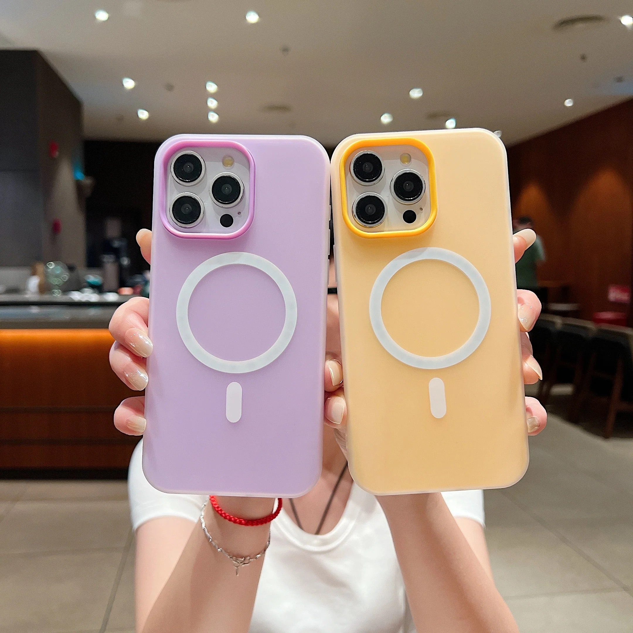 LuxuryKase Magnetic Silicone Candy Case | Mag-Safe Compatible | Slim Protective Case | Lightweight & Flexible | Wireless Charging | Soft Matte Finish For iPhone - Image 2