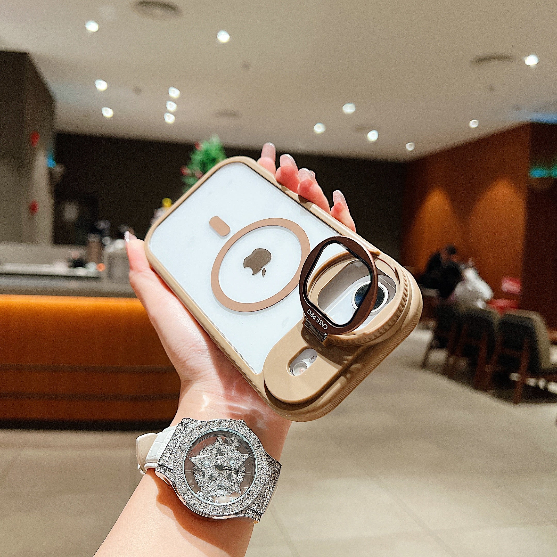 LuxuryKase Magnetic Transparent Back Case | Shockproof Hard PC Bumper Cover with Camera Lens Guard Kickstand | Mag-Safe Support For iPhone - Image 36
