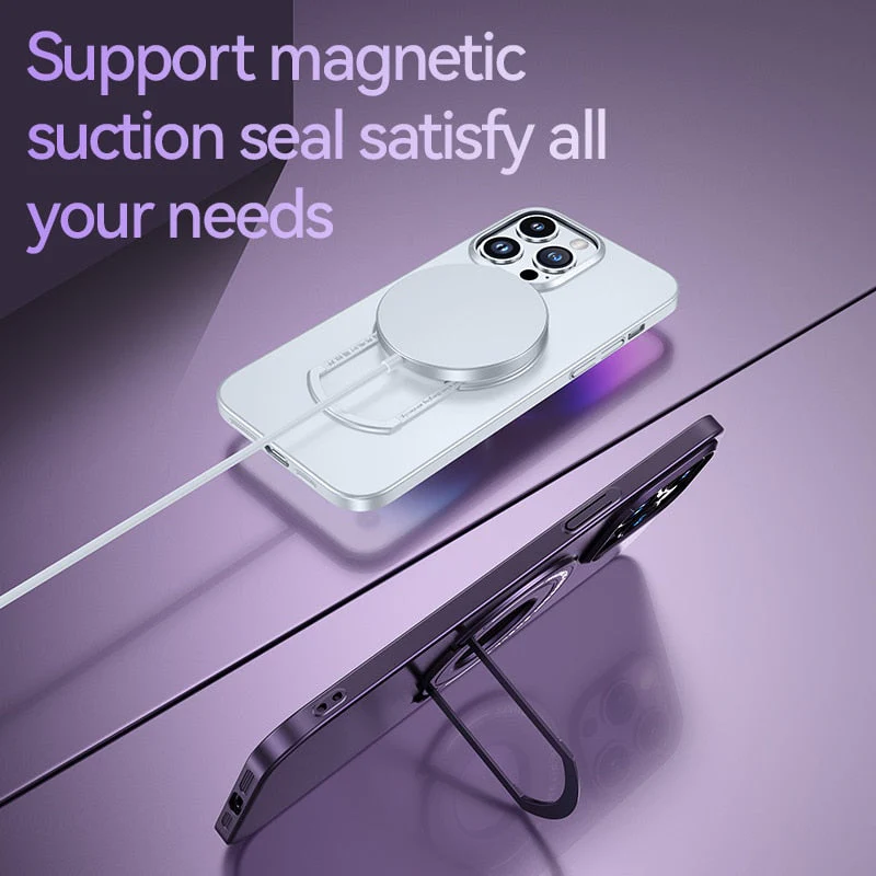 LuxuryKase Premium Magnetic Support Shell Case with Built-in Kickstand for iPhone - Image 3