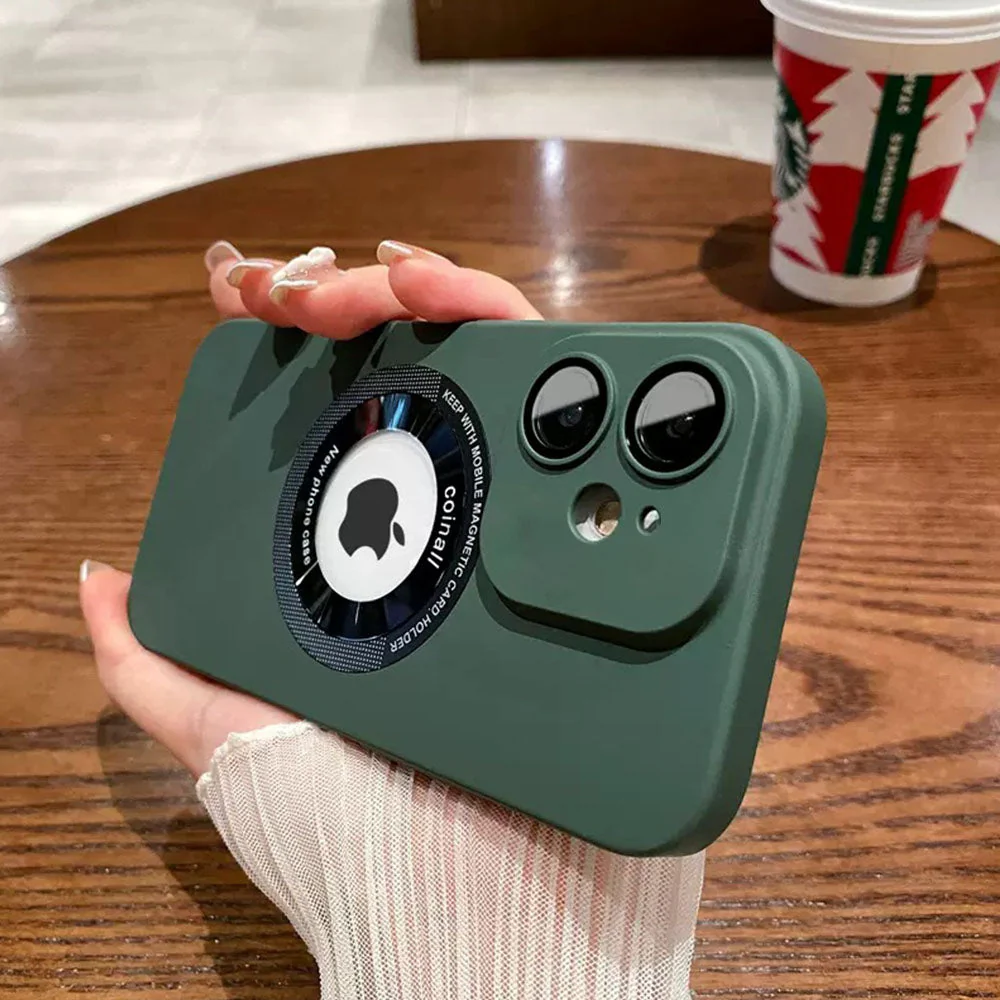 LuxuryKase Plain Hard PC Logo Cut Phone Case with Camera Lens Protector, Compatible with Mag-safe, Wireless Charging, and Magnetic Attachments For Iphone - Image 16