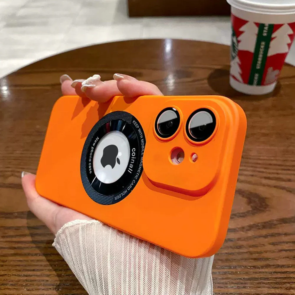 LuxuryKase Plain Hard PC Logo Cut Phone Case with Camera Lens Protector, Compatible with Mag-safe, Wireless Charging, and Magnetic Attachments For Iphone - Image 18