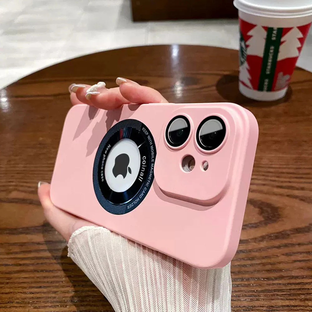 LuxuryKase Plain Hard PC Logo Cut Phone Case with Camera Lens Protector, Compatible with Mag-safe, Wireless Charging, and Magnetic Attachments For Iphone - Image 20