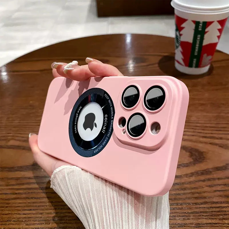 LuxuryKase Plain Hard PC Logo Cut Phone Case with Camera Lens Protector, Compatible with Mag-safe, Wireless Charging, and Magnetic Attachments For Iphone - Image 21