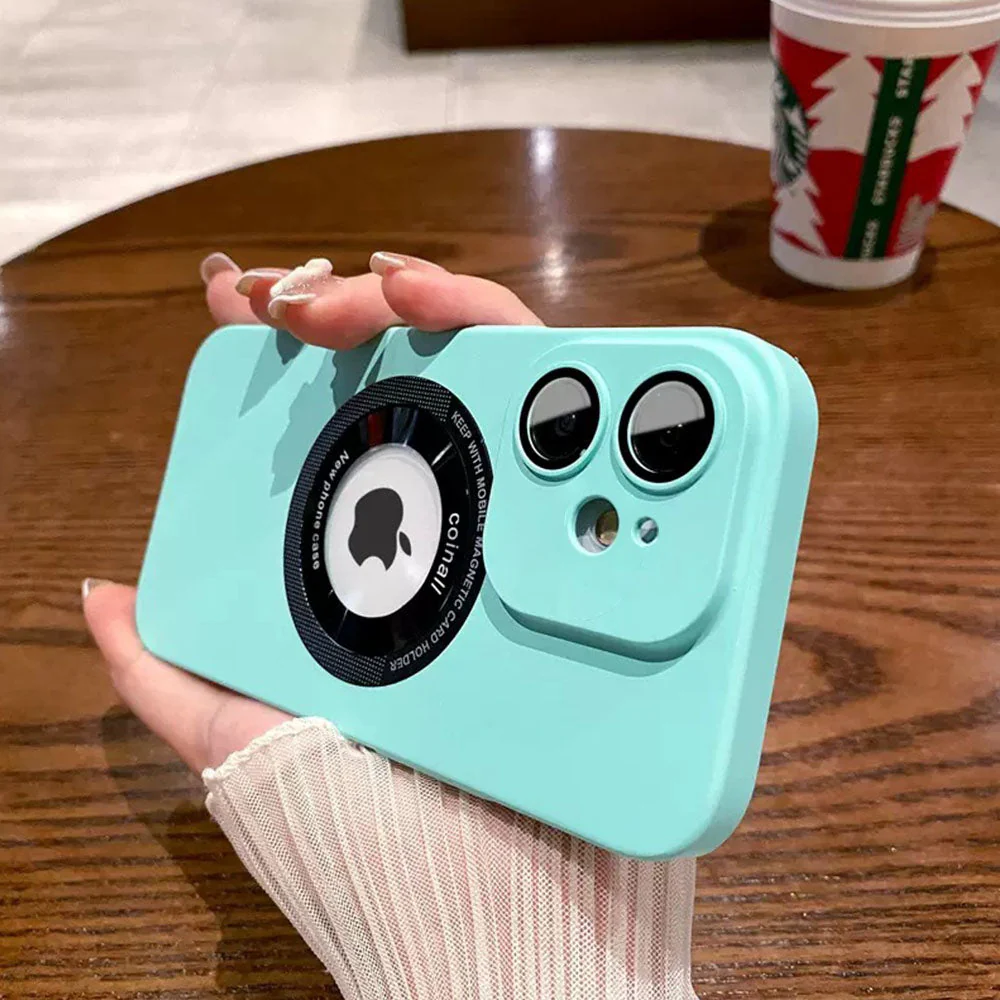 LuxuryKase Plain Hard PC Logo Cut Phone Case with Camera Lens Protector, Compatible with Mag-safe, Wireless Charging, and Magnetic Attachments For Iphone - Image 22