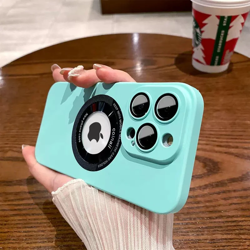 LuxuryKase Plain Hard PC Logo Cut Phone Case with Camera Lens Protector, Compatible with Mag-safe, Wireless Charging, and Magnetic Attachments For Iphone - Image 23