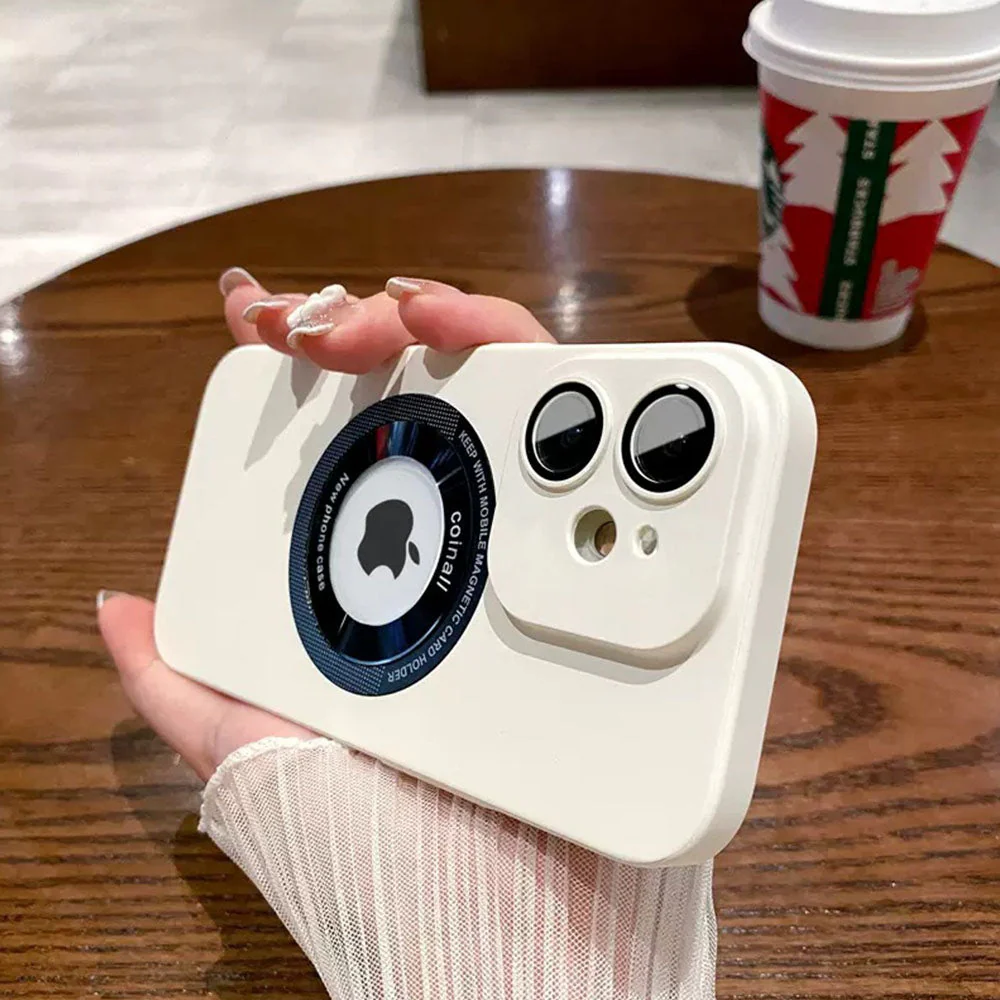 LuxuryKase Plain Hard PC Logo Cut Phone Case with Camera Lens Protector, Compatible with Mag-safe, Wireless Charging, and Magnetic Attachments For Iphone - Image 24