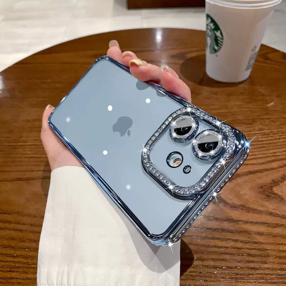 LuxuryKase Plating Glitter Diamond Transparent Shockproof Case For Iphone - Image 13