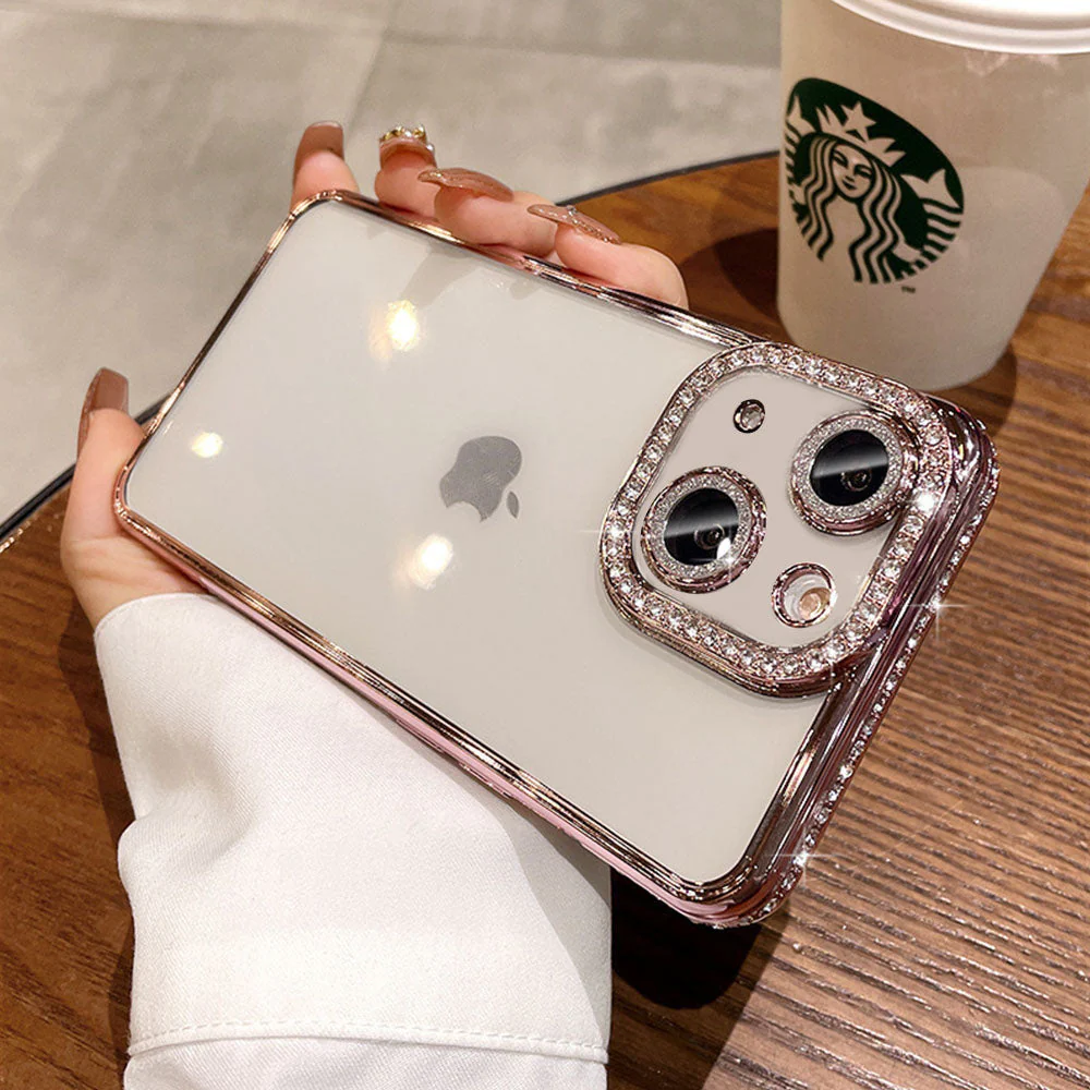 LuxuryKase Plating Glitter Diamond Transparent Shockproof Case For Iphone - Image 24