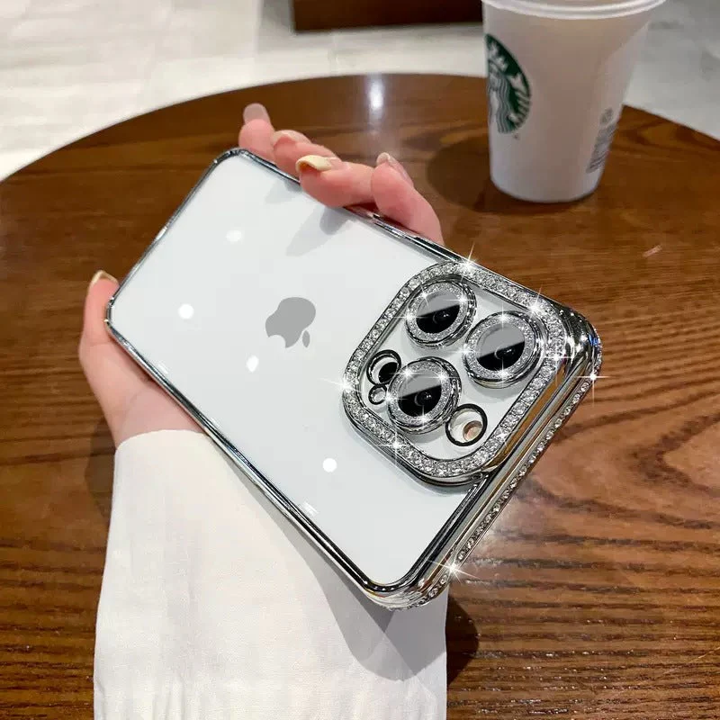 LuxuryKase Plating Glitter Diamond Transparent Shockproof Case For Iphone - Image 26