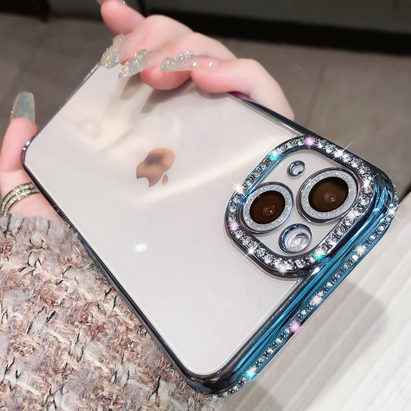 LuxuryKase Plating Glitter Diamond Transparent Shockproof Case For Iphone - Image 3
