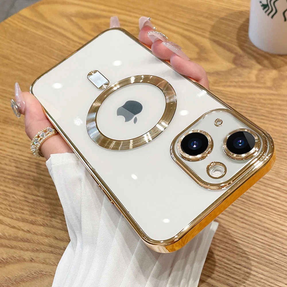 LuxuryKase Plating Magnetic Soft Cover with Camera Lens Protector, Compatible with Magsafe, Wireless Charging, and Magnetic Attachments - Image 22