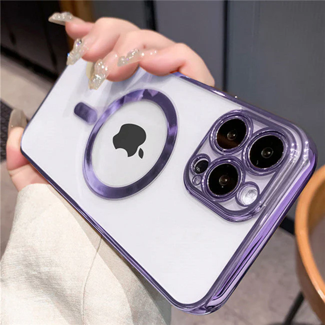 LuxuryKase Plating Magnetic Soft Cover with Camera Lens Protector, Compatible with Magsafe, Wireless Charging, and Magnetic Attachments - Image 31