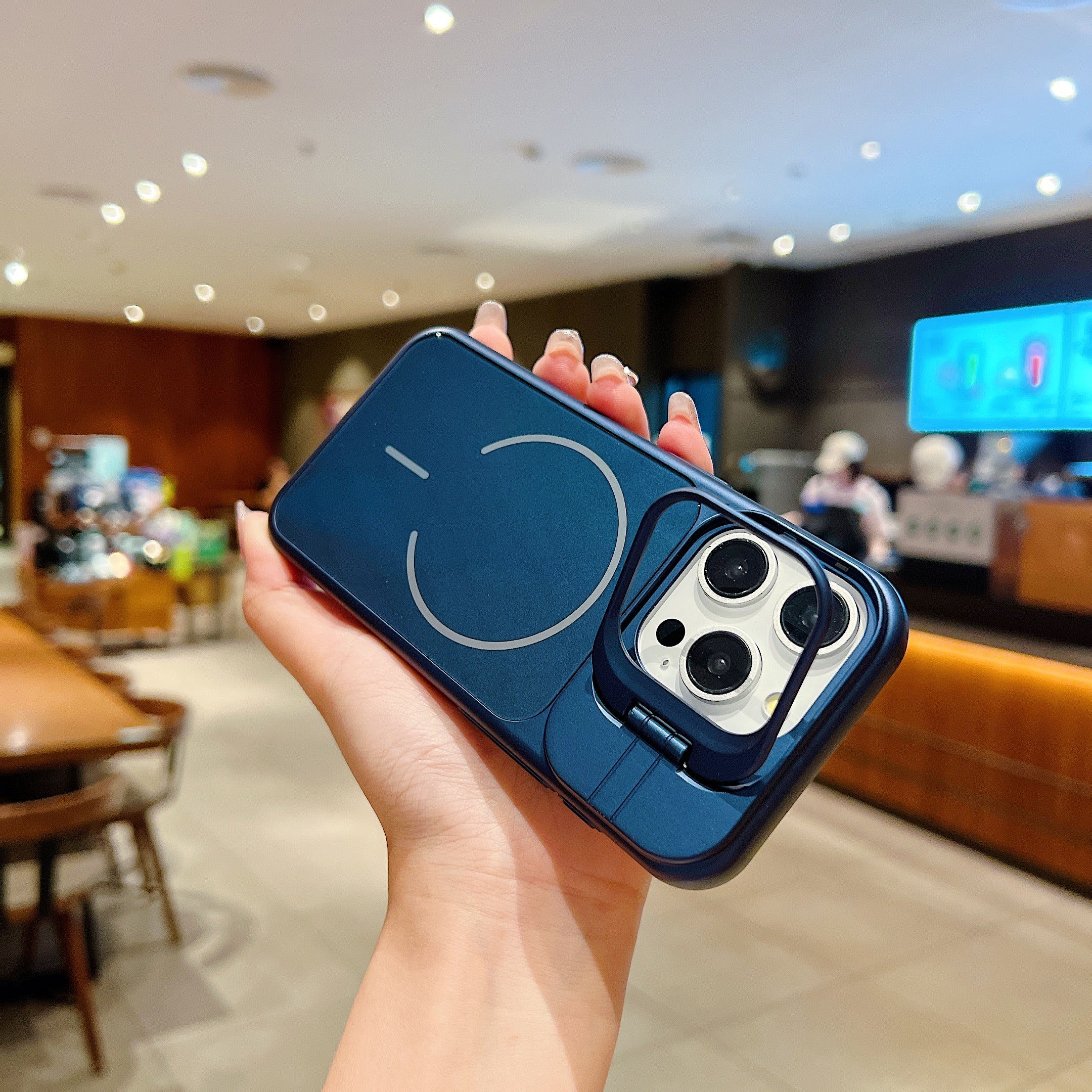 LuxuryKase Premium Glass Case | Built-in Camera Stand | Hard PC & Glass | MagSafe Compatible | Raised Edges for Camera & Screen Protection | Shockproof Design For iPhone - Image 18