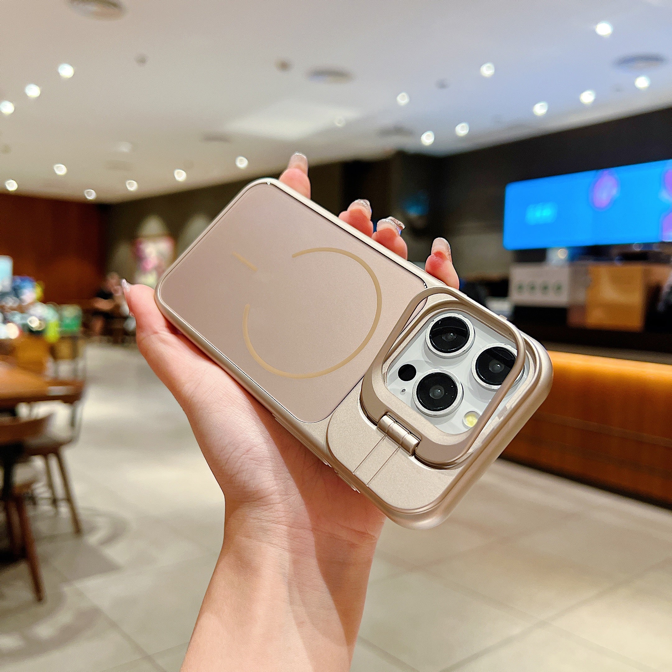 LuxuryKase Premium Glass Case | Built-in Camera Stand | Hard PC & Glass | MagSafe Compatible | Raised Edges for Camera & Screen Protection | Shockproof Design For iPhone - Image 19