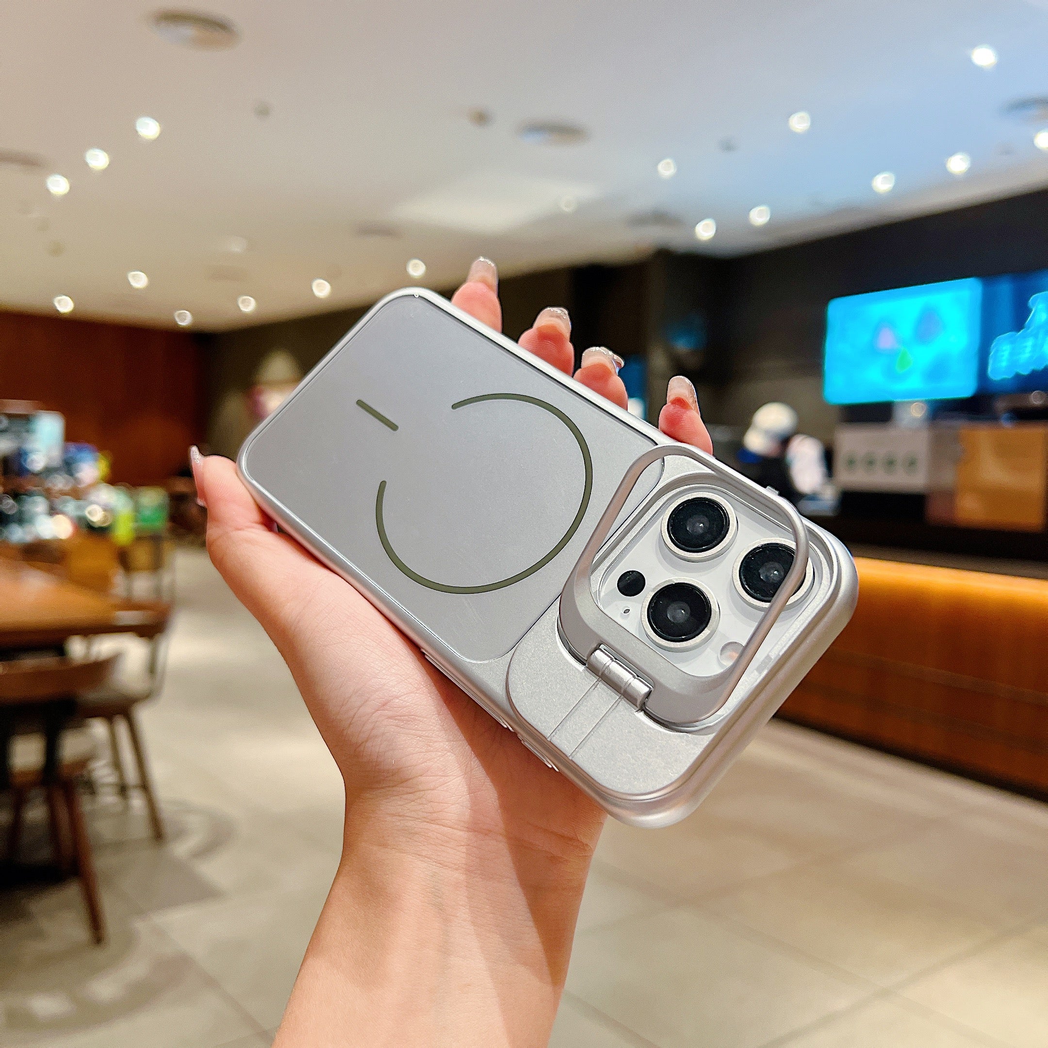LuxuryKase Premium Glass Case | Built-in Camera Stand | Hard PC & Glass | MagSafe Compatible | Raised Edges for Camera & Screen Protection | Shockproof Design For iPhone - Image 22