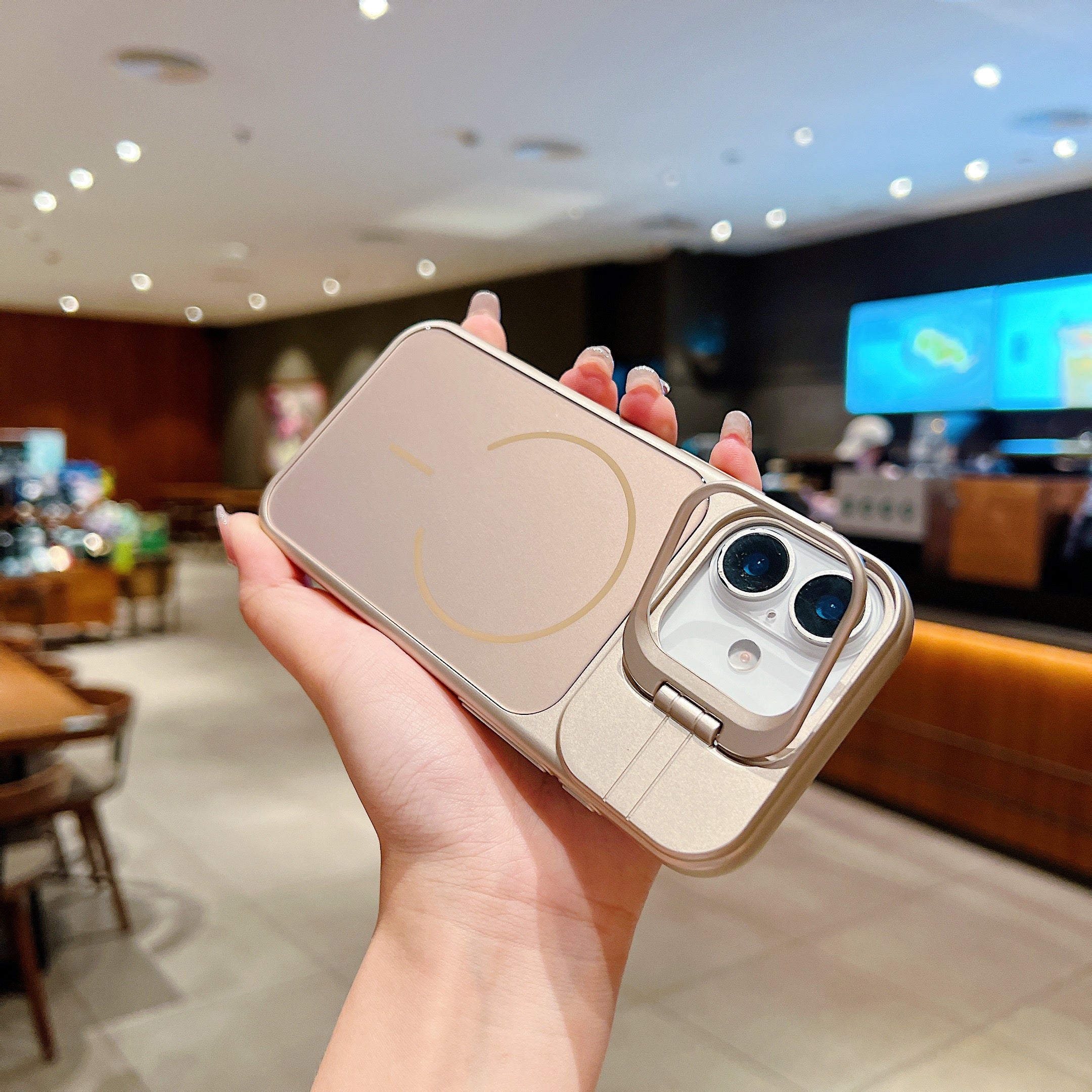 LuxuryKase Premium Glass Case | Built-in Camera Stand | Hard PC & Glass | MagSafe Compatible | Raised Edges for Camera & Screen Protection | Shockproof Design For iPhone - Image 25