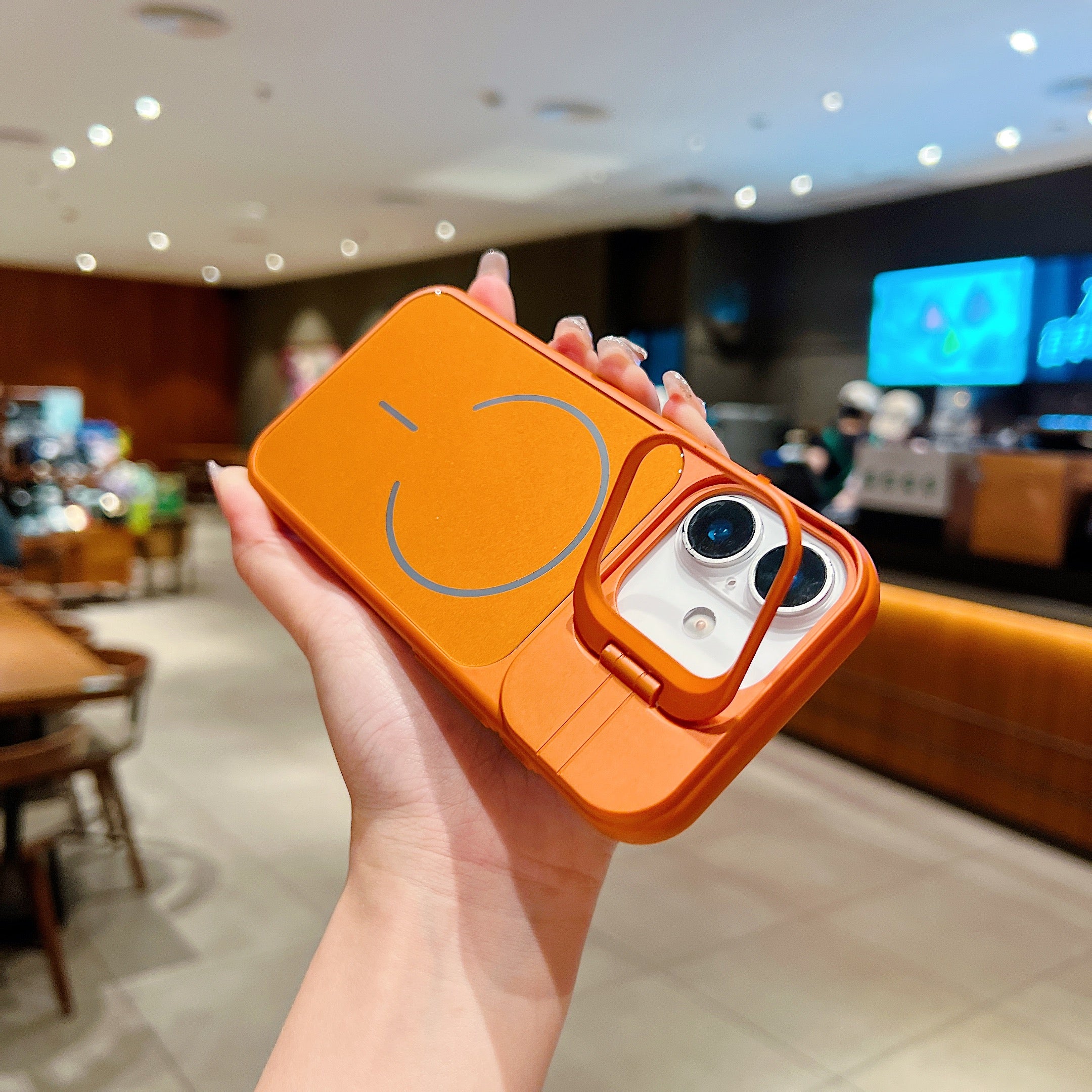 LuxuryKase Premium Glass Case | Built-in Camera Stand | Hard PC & Glass | MagSafe Compatible | Raised Edges for Camera & Screen Protection | Shockproof Design For iPhone - Image 27