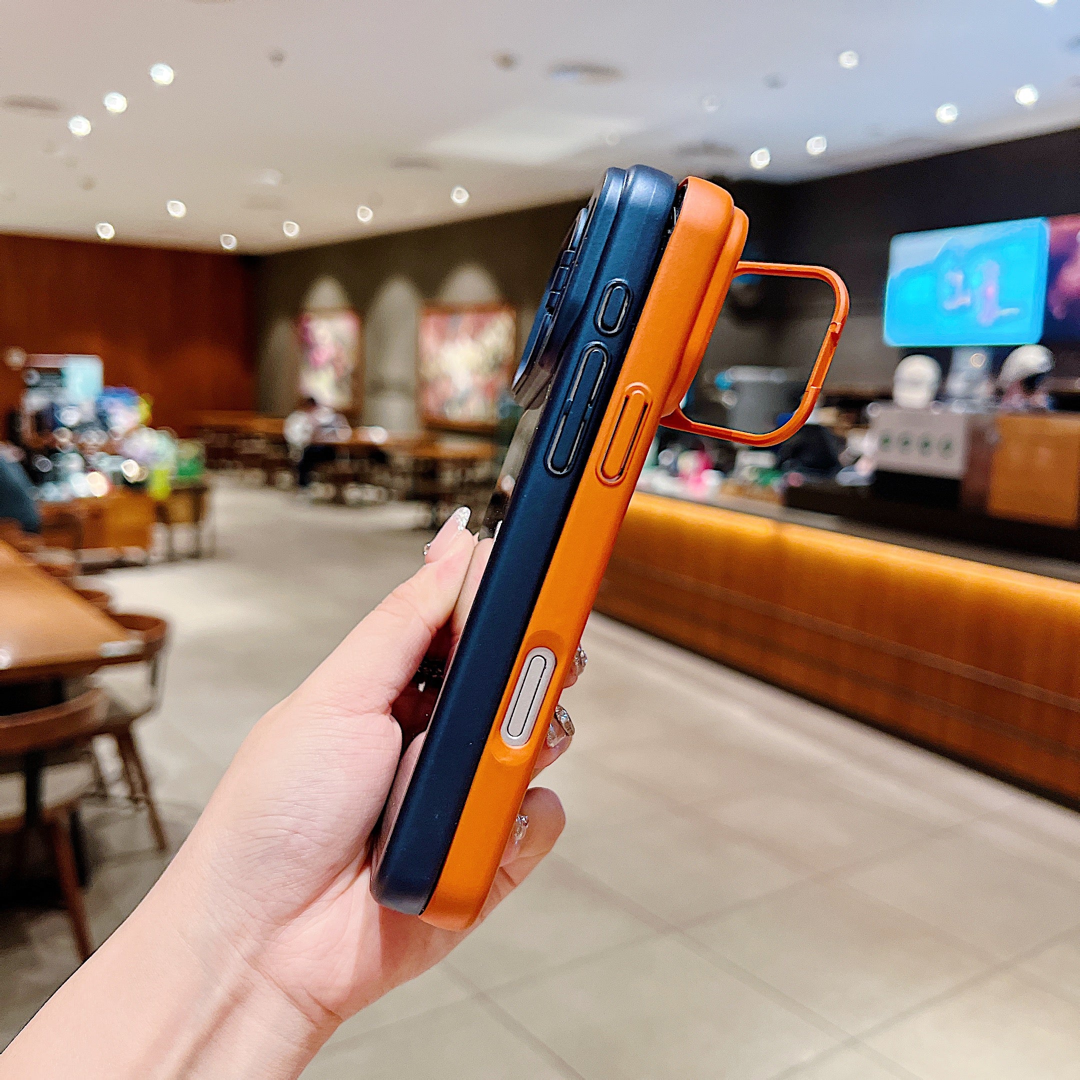 LuxuryKase Premium Glass Case | Built-in Camera Stand | Hard PC & Glass | MagSafe Compatible | Raised Edges for Camera & Screen Protection | Shockproof Design For iPhone - Image 3