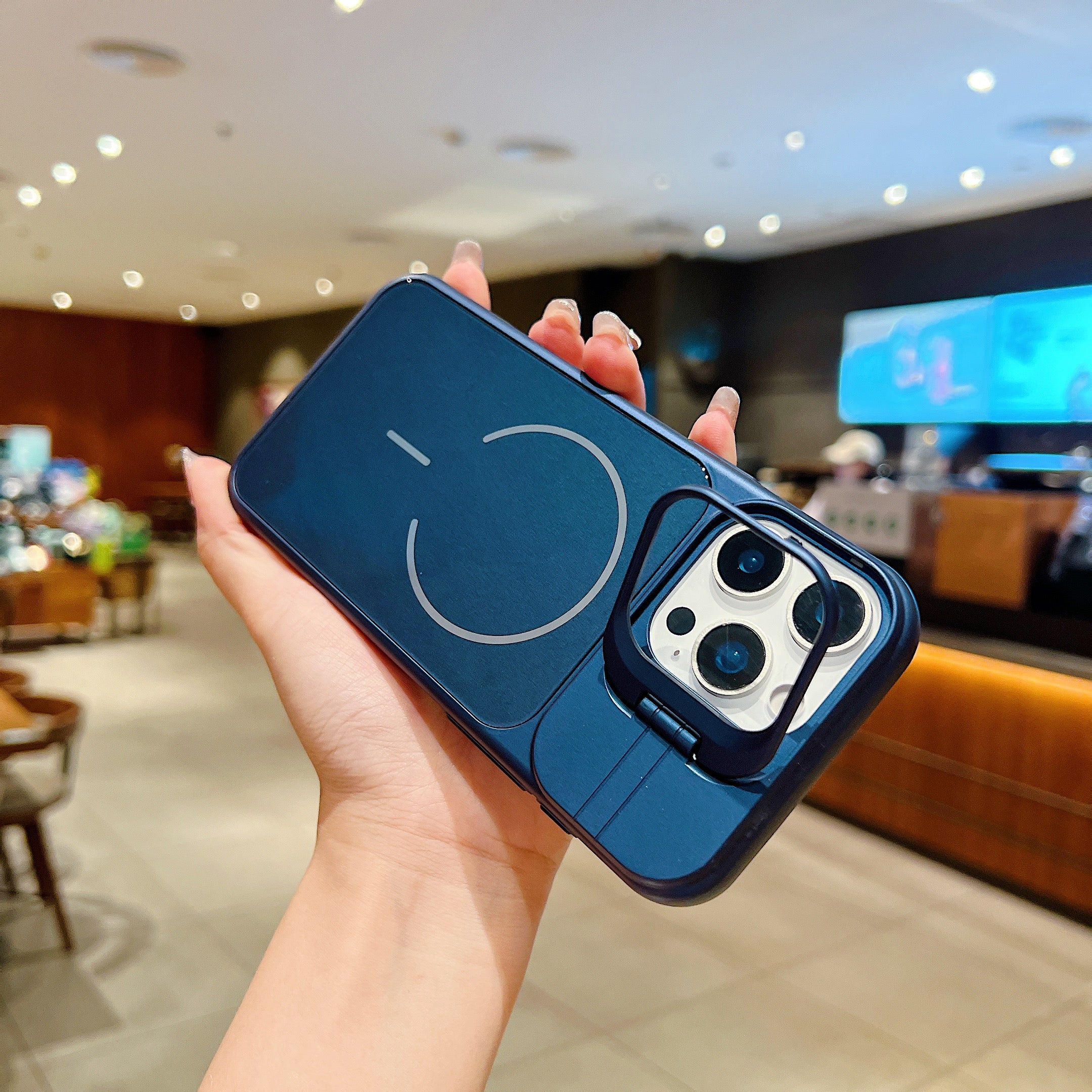 LuxuryKase Premium Glass Case | Built-in Camera Stand | Hard PC & Glass | MagSafe Compatible | Raised Edges for Camera & Screen Protection | Shockproof Design For iPhone - Image 30