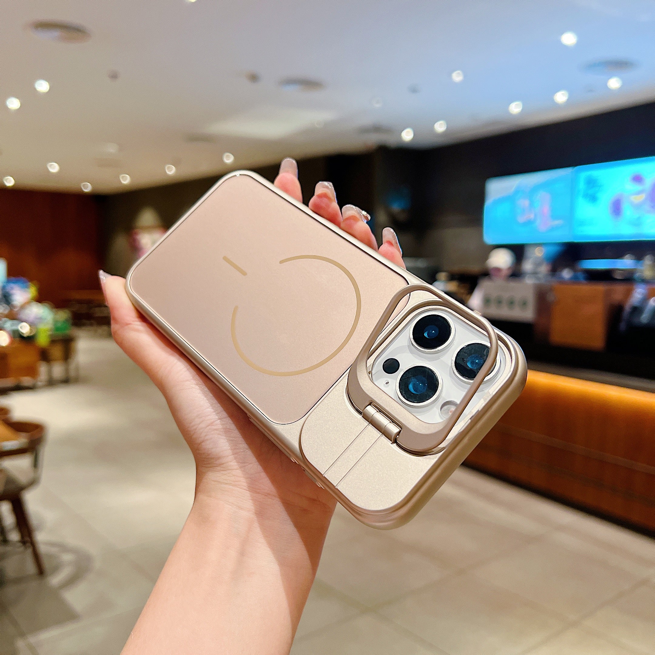 LuxuryKase Premium Glass Case | Built-in Camera Stand | Hard PC & Glass | MagSafe Compatible | Raised Edges for Camera & Screen Protection | Shockproof Design For iPhone - Image 31
