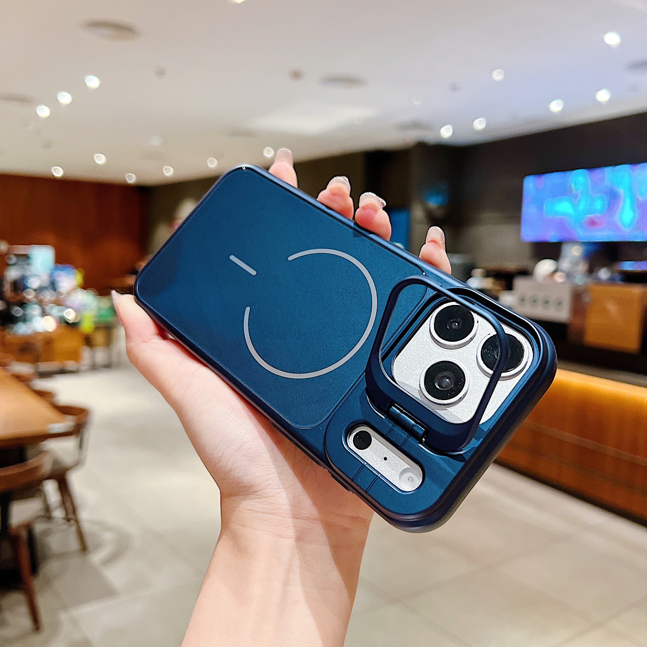 LuxuryKase Premium Glass Case | Built-in Camera Stand | Hard PC & Glass | MagSafe Compatible | Raised Edges for Camera & Screen Protection | Shockproof Design For iPhone - Image 36