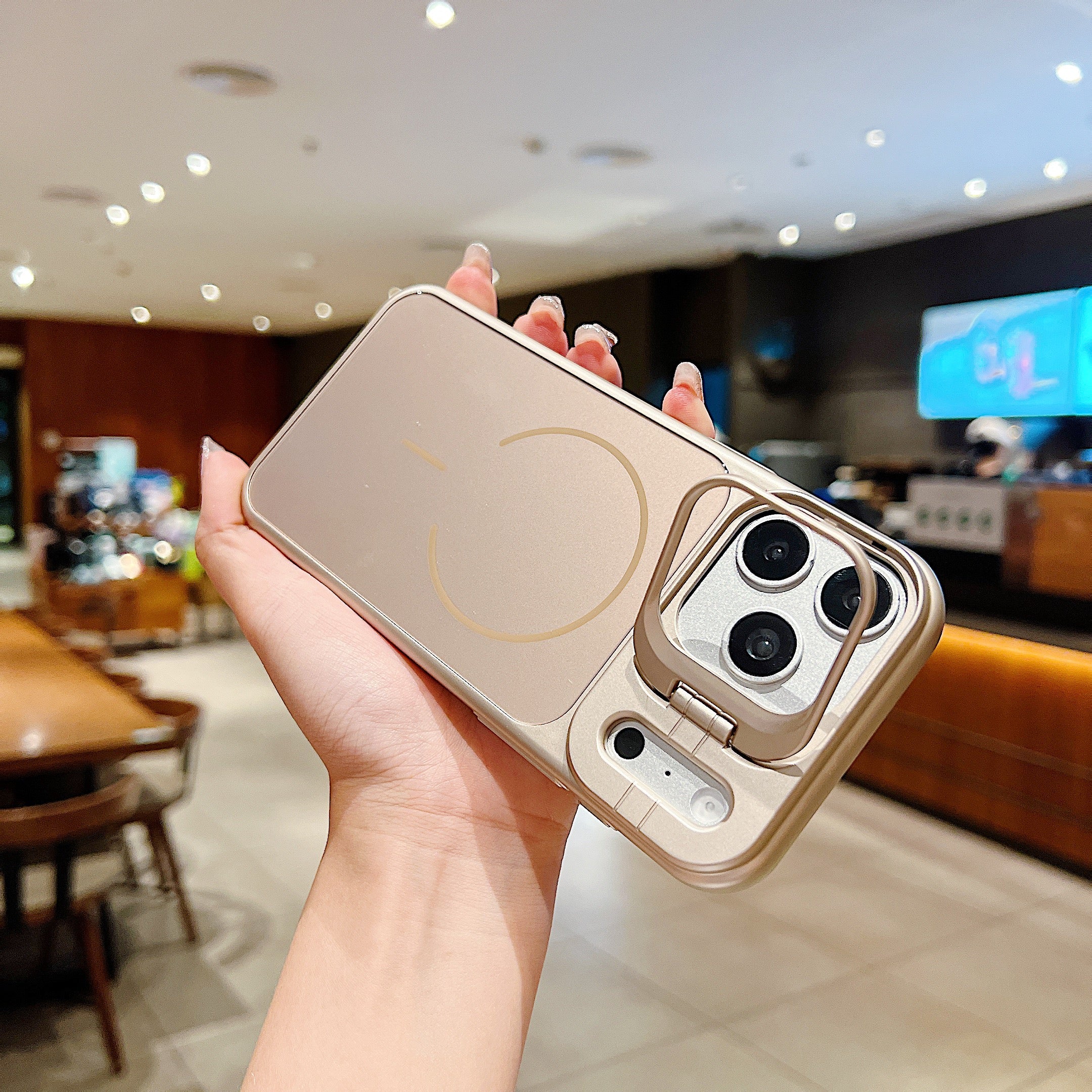 LuxuryKase Premium Glass Case | Built-in Camera Stand | Hard PC & Glass | MagSafe Compatible | Raised Edges for Camera & Screen Protection | Shockproof Design For iPhone - Image 37