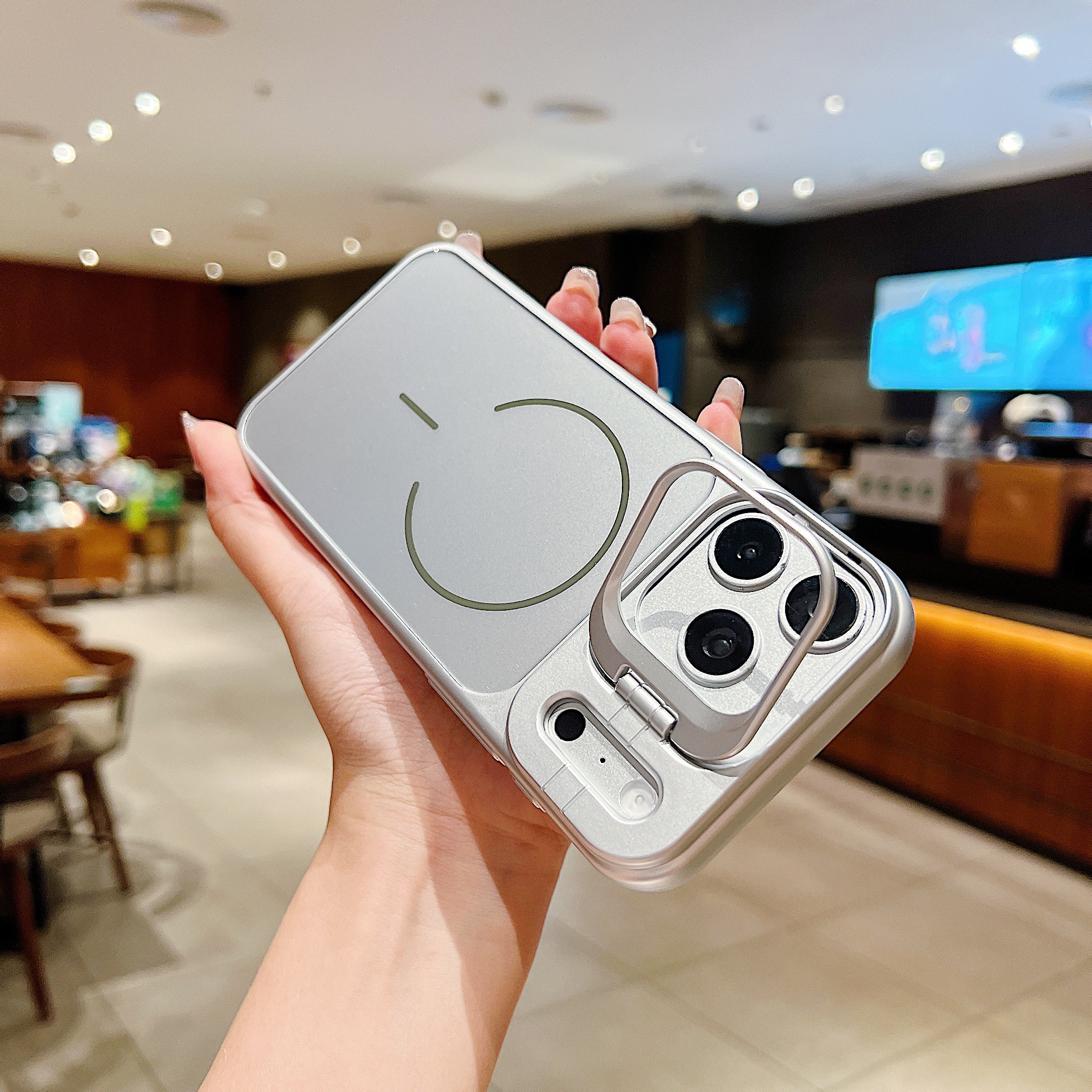 LuxuryKase Premium Glass Case | Built-in Camera Stand | Hard PC & Glass | MagSafe Compatible | Raised Edges for Camera & Screen Protection | Shockproof Design For iPhone - Image 40